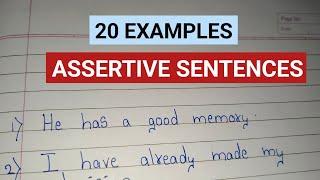 Examples of ASSERTIVE SENTENCE//10 / 20 Examples of ASSERTIVE SENTENCES//in English Grammar