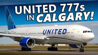 RARE UNITED 777s in CALGARY! United 777-200ER Landing and Takeoff at YYC