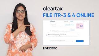 How to file ITR 3 & ITR 4? | LIVE Demo l ITR Filing FY 2022-23 (AY 2023-24)