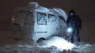 [Winter Compilation]Camping Alone in a Small Car in Snow.