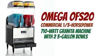 Omega OFS20 Commercial Horsepower 710 Watt Granita Machine with 2 3 Gallon Bowls