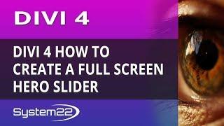 Divi 4 How To Create A Full Screen Hero Slider