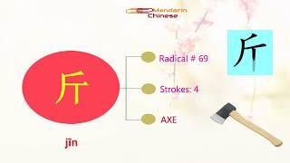 214 Chinese Radicals with picture and stroke order animation - Topic 5 WEAPON