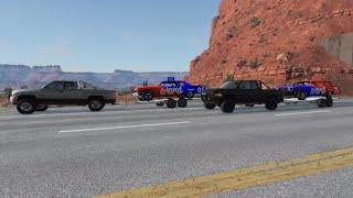 Cadillac And Roundback Team Demolition Derby - BeamNG Drive- Demolition Derby