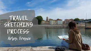 Travel Sketching Process - Arles, France | Timelapse