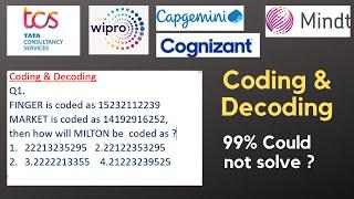 TCS, Infosys, Wipro Coding and Decoding Problem | FINGER is coded as 15232112239