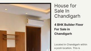 House for sale | Chandigarh Property For sale | Property in Chandigarh | 4 BHK Builder Floor Sale