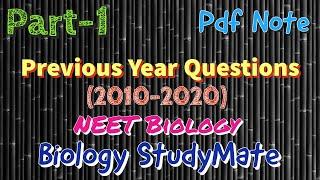 PART-1|Previous Year Questions|NEET-2021|Biology StudyMate