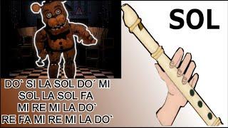 Five Nights at Freddy's canción, flauta dulce fácil, tutorial con animación, easy flute recorder