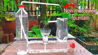 Is a non-motorized plastic bottle fountain real? | Plastic bottles make water fountains