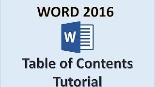 Word 2016 - Table of Contents - How To Create Insert Make Do in MS Microsoft Office 365  - Tutorial