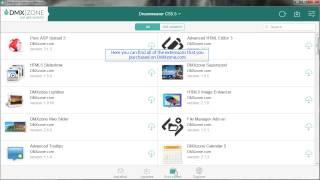 Installing extensions with DMXzone Extension Manager