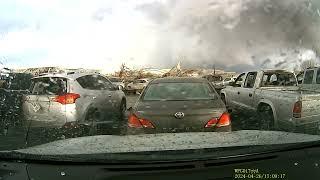 Tornado in Lincoln Nebraska on 04-26-2024. Dash-cam in parking lot.