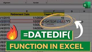 How to use DATEDIF Function in Excel | Excel Functions