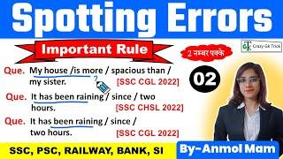 Spotting Errors | L - 02 | Error Detection And Correction | English Grammar Rules | By  Anmol Mam