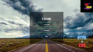 How To Create Transparent Login Form In Html +Css #webcodingjr