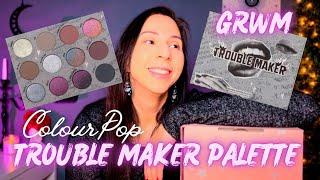 HAPPY GOTHMAS! | GRWM ColourPop Trouble Maker Palette #colourpop #grwm #troublemaker #unboxing