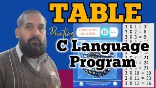 Table printing program in C language using user-defined function.