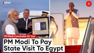 PM Modi Concludes US Tour; Departs For Two-Day State Visit To Egypt | PM Modi Egypt Visit