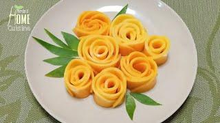 Easy Mango Cutting Style | How To Make Mango Rose | Mango Art |  Fruit Carving Garnish | Mango Rose