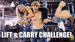 COUPLES LIFT AND CARRY CHALLENGE!! BF vs. GF!! *we got hurt...*