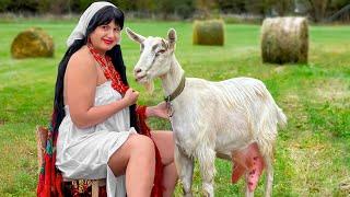 Beautiful Girl Makes Real Homemade Goat Milk Cheese! Life in a Faraway Ukrainian Village
