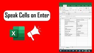 How to Turn on Speak Cells on Enter in Excel