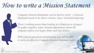 How to write Company Mission Statements