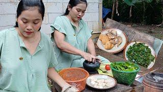 COOK SAUTEED LONG BEANS WITH SALTED FISH IN THE GARDEN