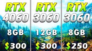 RTX 4060 8GB vs RTX 3060 12GB vs RTX 3060 8GB | PC Gameplay Benchmark Tested