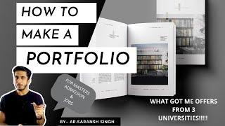 How to Make a Portfolio | Architecture Job | Masters in Architecture- Important tips (2021)