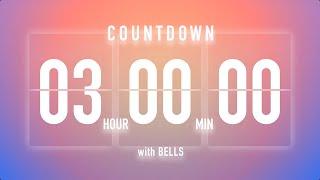 3 Hours Countdown Timer Flip Clock / + Bells 