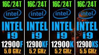 INTEL i9 12900F vs INTEL i9 12900KF vs INTEL i9 12900K vs INTEL i9 12900KS ||