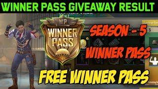 PUBG Mobile Lite - Season - 5 Winner Pass Giveaway Results | PUBGM Lite |