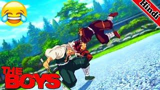 Sanemi Tanjiro First Meet Funny Scenes || Demon Slayer In Hindi Dubbed || #S1E22 Part 2