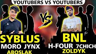 YOUTUBE’S VS YOUTUBE’S || BNL & H4 vs SYBLUS & MORO777 & JYNX Clash Squad Custom Match