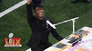 Jon Batiste Sings the National Anthem at Super Bowl LIX