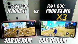 IPHONE 11 VS POCO X3 NFC FREE FIRE ULTRA 60FPS