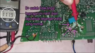 Cara Memperbaiki Tv Polytron Slim transistor horisontal jebol terus dan juga panas