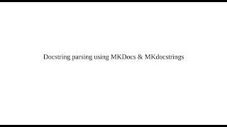 Writing developer's wiki using MKDocs and MKDocstring