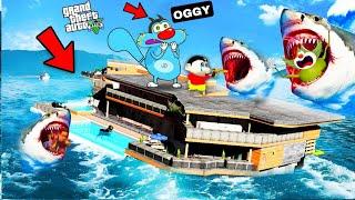 Oggy Crashed And Stuck On A Floating House In GTA 5 | Gta 5 Avengers