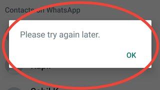 Whatsapp Please Try Again Later Problem | Whatsapp Contacts Refresh Not Working