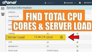 [LIVE] How to check total CPU Cores and server load details through cPanel Interface?