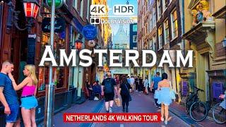 Amsterdam  Netherlands | Summer Walking Tour in Amsterdam |4K HDR 60fps| with captions