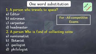 one word substitution 3 for all competitive exams #EnglishacademybyDeepak KR