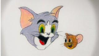 Tom & jerry drawing for kids। time lapse । easy oil pastel drawings