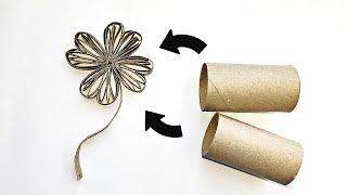 How to Make Lucky Four Leaf Clover From Toilet Paper Rolls  DIY Craft Idea for Saint Patrick's Day