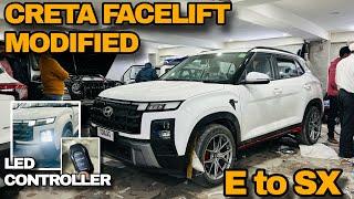 CRETA FACELIFT 2024 MODIFIED  E TO SX + LED CONTROLLER TRI COLOUR #cretafacelift