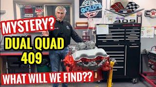 Building a Dual Quad 409 Chevy - Tear down - What will we find inside this RARE engine??