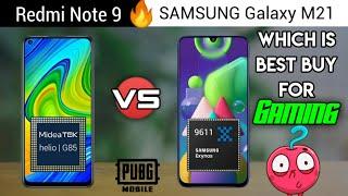 Redmi Note 9 Vs Samsung Galaxy M21 Full Comparison For PUBG Mobile | #AZAHARexplains